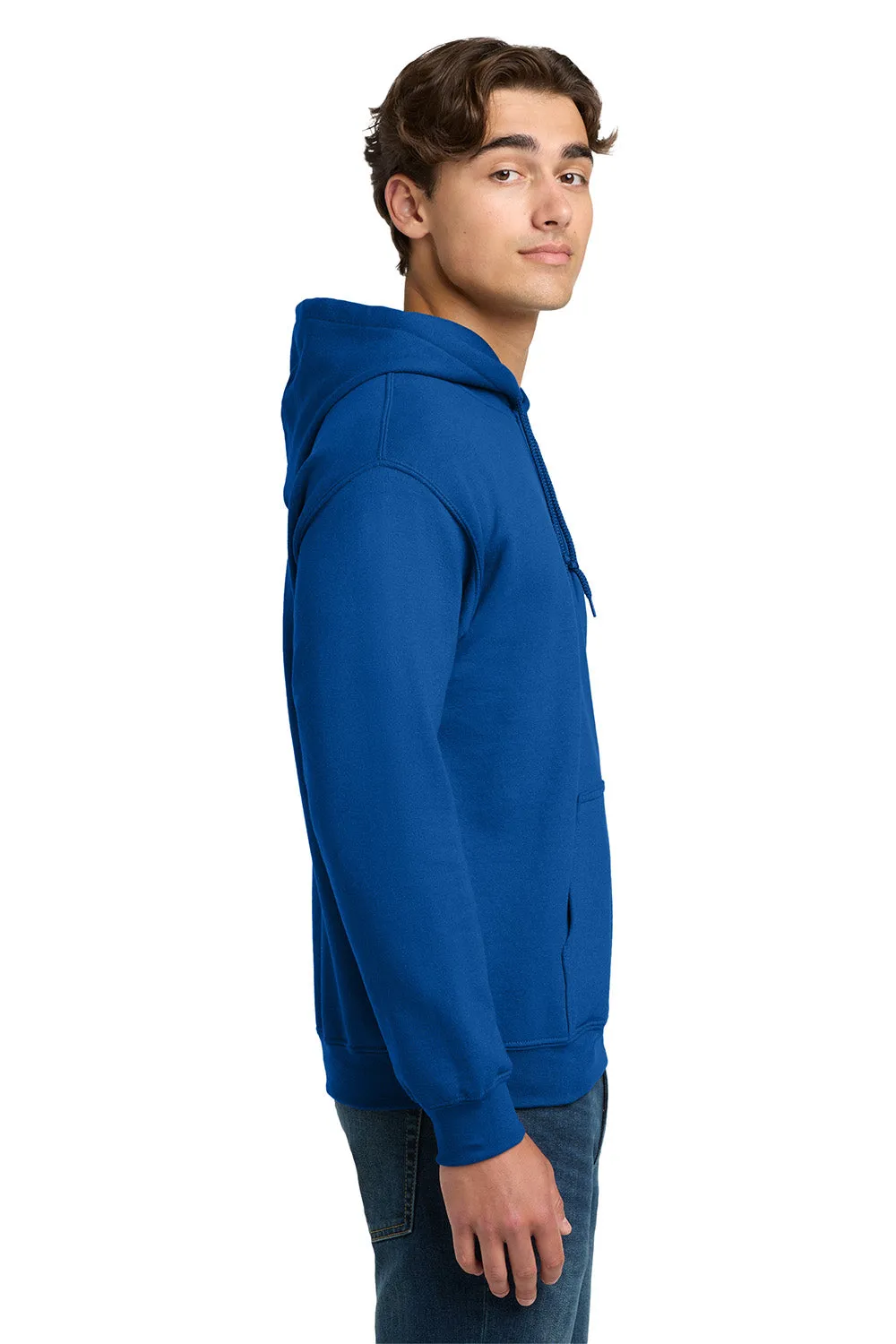 Gildan Mens DryBlend Moisture Wicking Hooded Sweatshirt Hoodie w/ Pouch Pocket - Royal Blue
