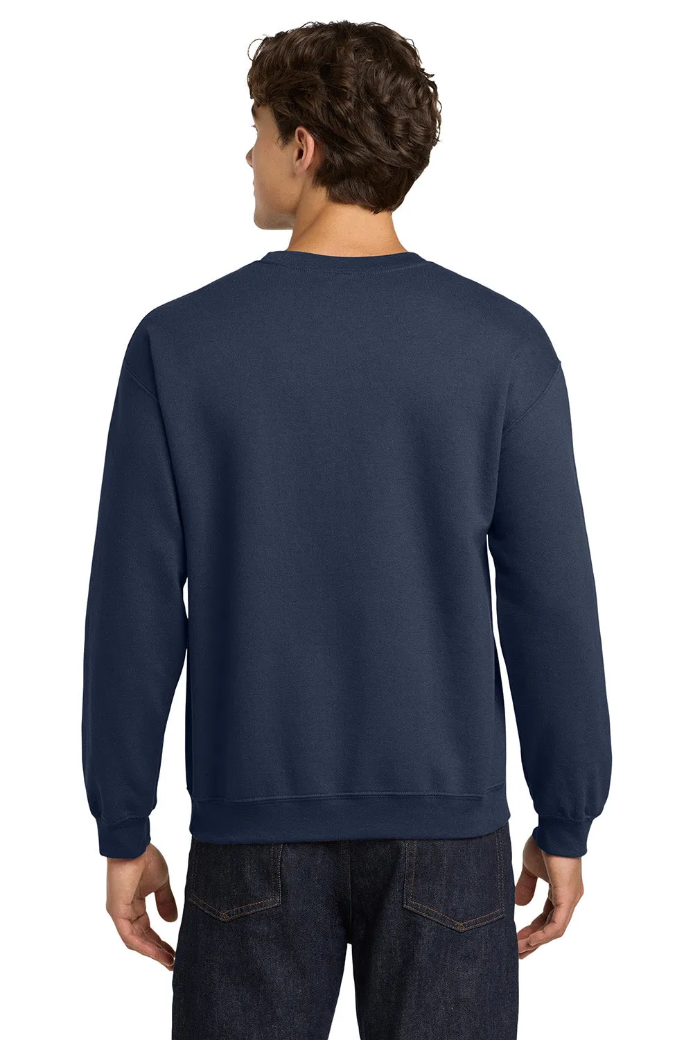 Gildan Mens Pill Resistant Fleece Crewneck Sweatshirt - Navy Blue
