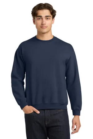Gildan Mens Pill Resistant Fleece Crewneck Sweatshirt - Navy Blue