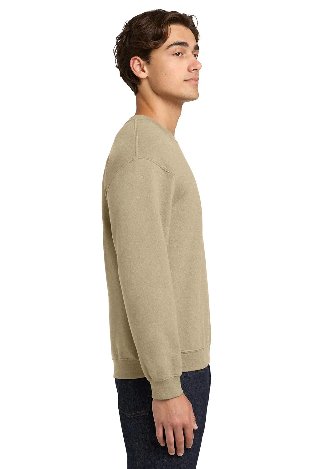 Gildan Mens Pill Resistant Fleece Crewneck Sweatshirt - Sand