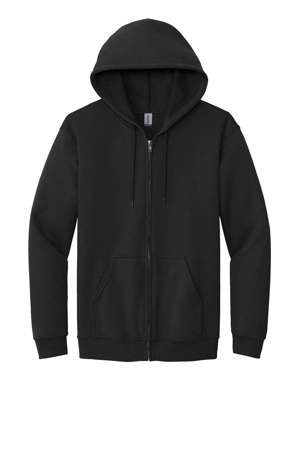 Gildan Mens Pill Resistant Full Zip Hooded Sweatshirt Hoodie w/ Pockets - Black