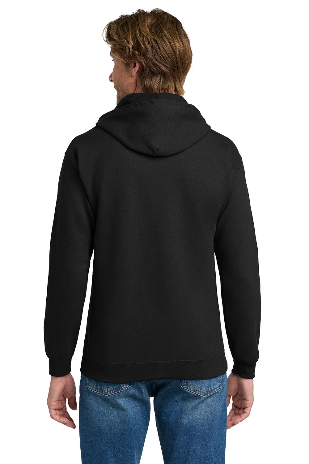 Gildan Mens Pill Resistant Full Zip Hooded Sweatshirt Hoodie w/ Pockets - Black