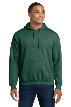 Gildan Mens Pill Resistant Hooded Sweatshirt Hoodie w/ Pouch Pocket - Heather Dark Green