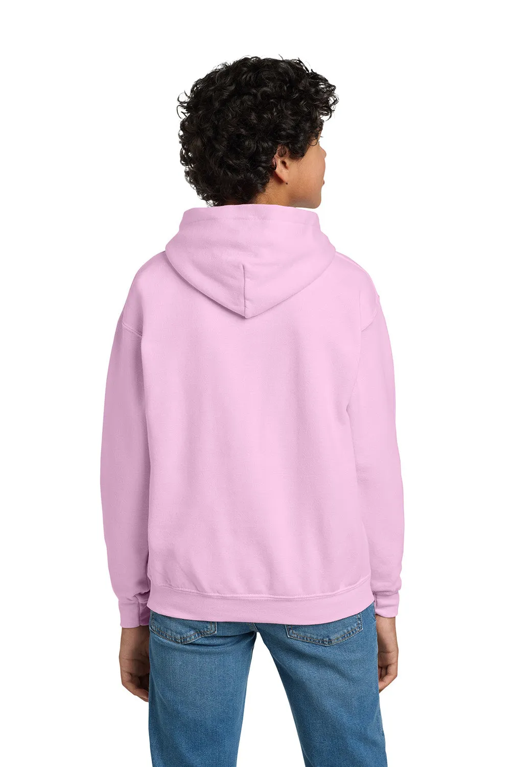 Gildan Youth Pill Resistant Hooded Sweatshirt Hoodie w/ Pouch Pocket - Light Pink