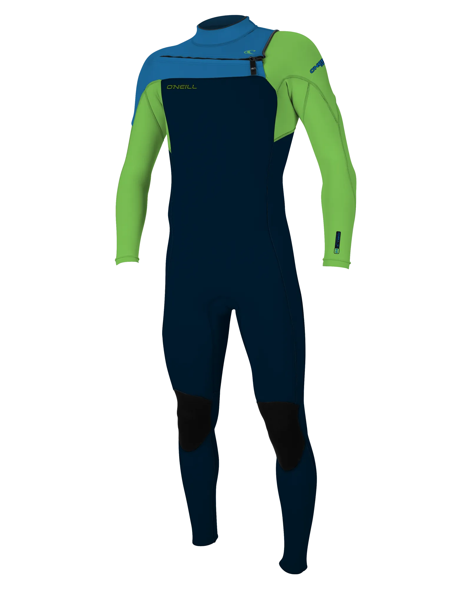 Hammer 3/2mm Chest Zip Wetsuit in Abyss, Dayglo & Ocean