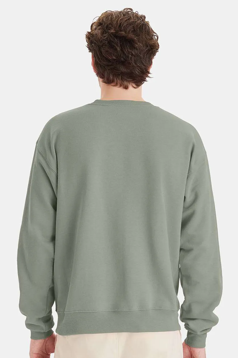 Hanes Mens EcoSmart Print Pro XP Pill Resistant Fleece Crewneck Sweatshirt - Stonewashed Green