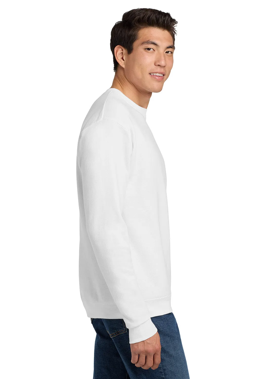 Hanes Mens EcoSmart Print Pro XP Pill Resistant Fleece Crewneck Sweatshirt - White