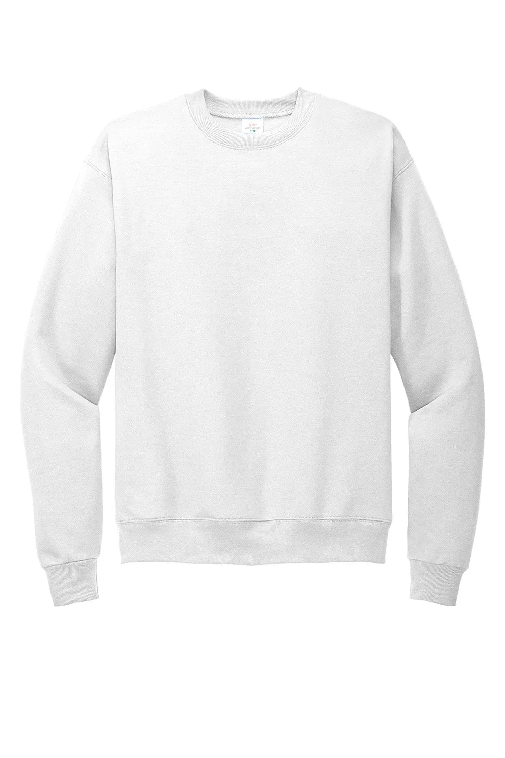 Hanes Mens EcoSmart Print Pro XP Pill Resistant Fleece Crewneck Sweatshirt - White