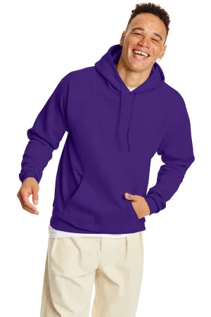 Hanes Mens EcoSmart Print Pro XP Pill Resistant Hooded Sweatshirt Hoodie w/ Pouch Pocket - Athletic Purple