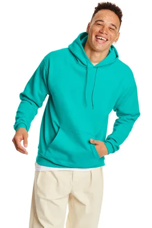 Hanes Mens EcoSmart Print Pro XP Pill Resistant Hooded Sweatshirt Hoodie w/ Pouch Pocket - Athletic Teal Green