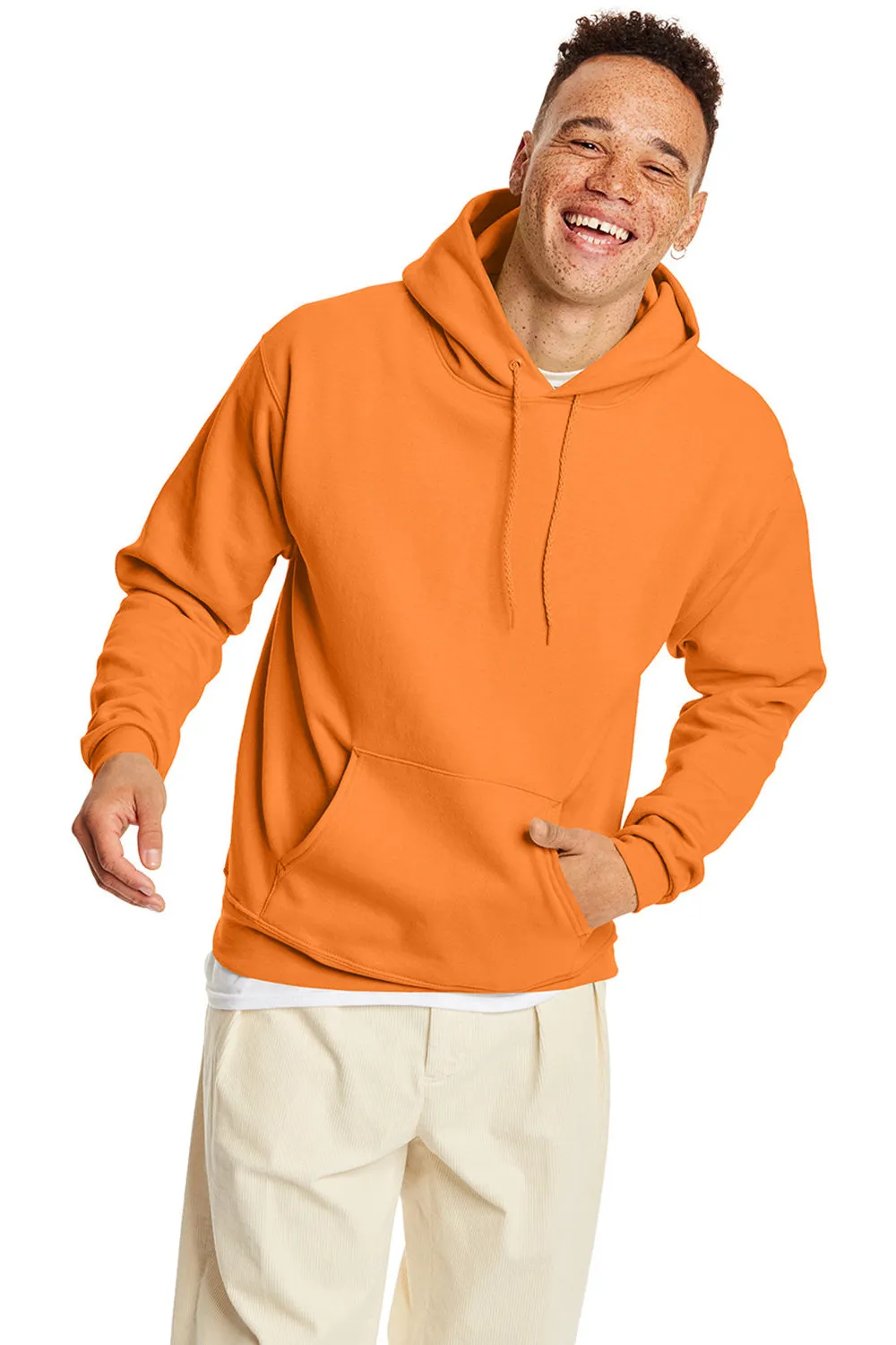 Hanes Mens EcoSmart Print Pro XP Pill Resistant Hooded Sweatshirt Hoodie w/ Pouch Pocket - Tennessee Orange