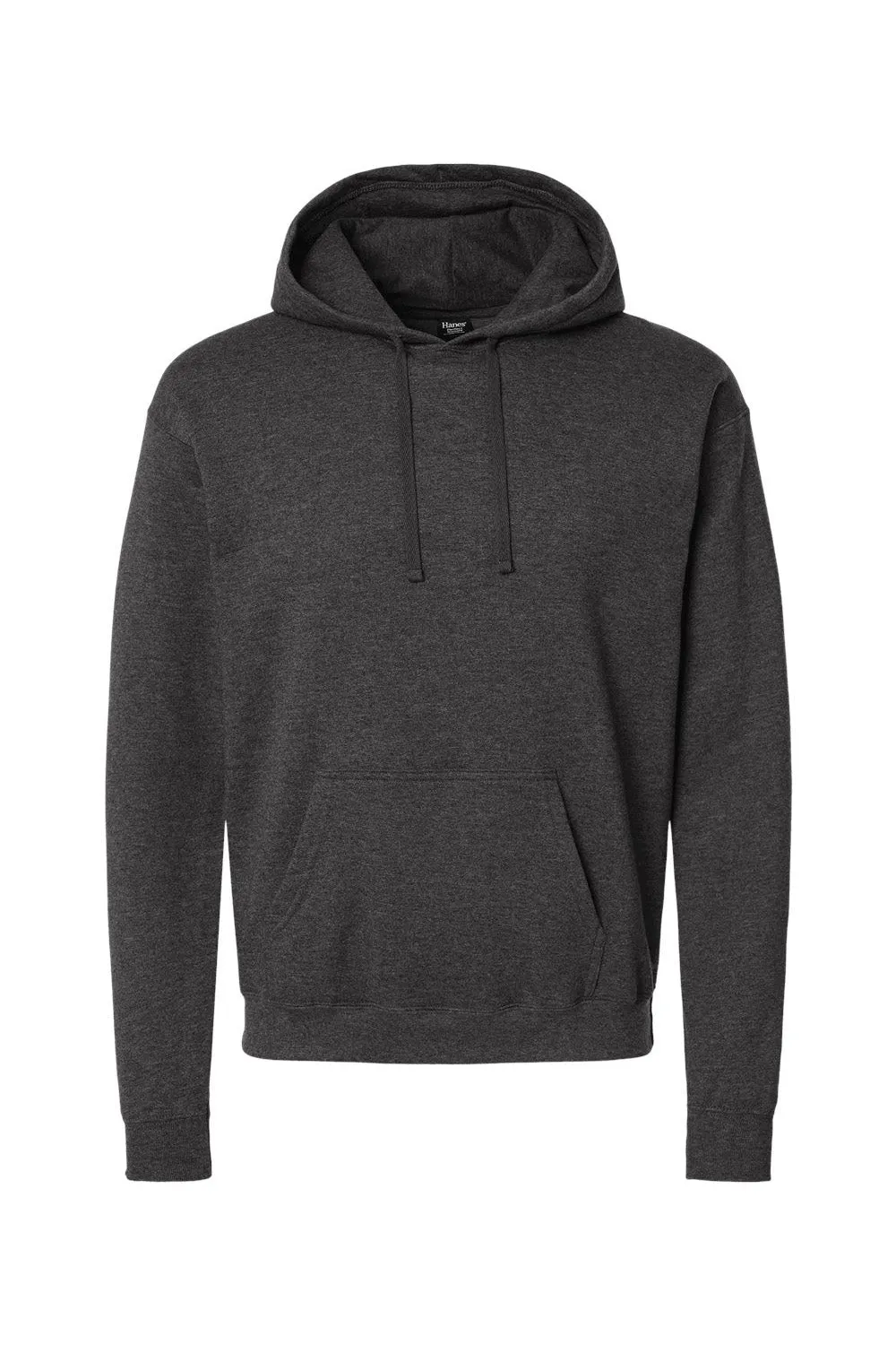 Hanes Mens Perfect Sweats Hooded Sweatshirt Hoodie w/ Pouch Pocket - Heather Charcoal Grey