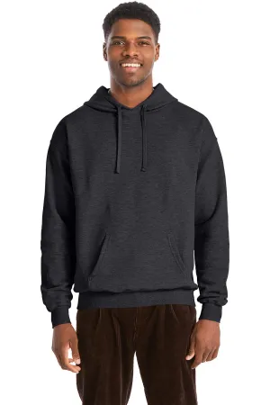Hanes Mens Perfect Sweats Hooded Sweatshirt Hoodie w/ Pouch Pocket - Heather Charcoal Grey