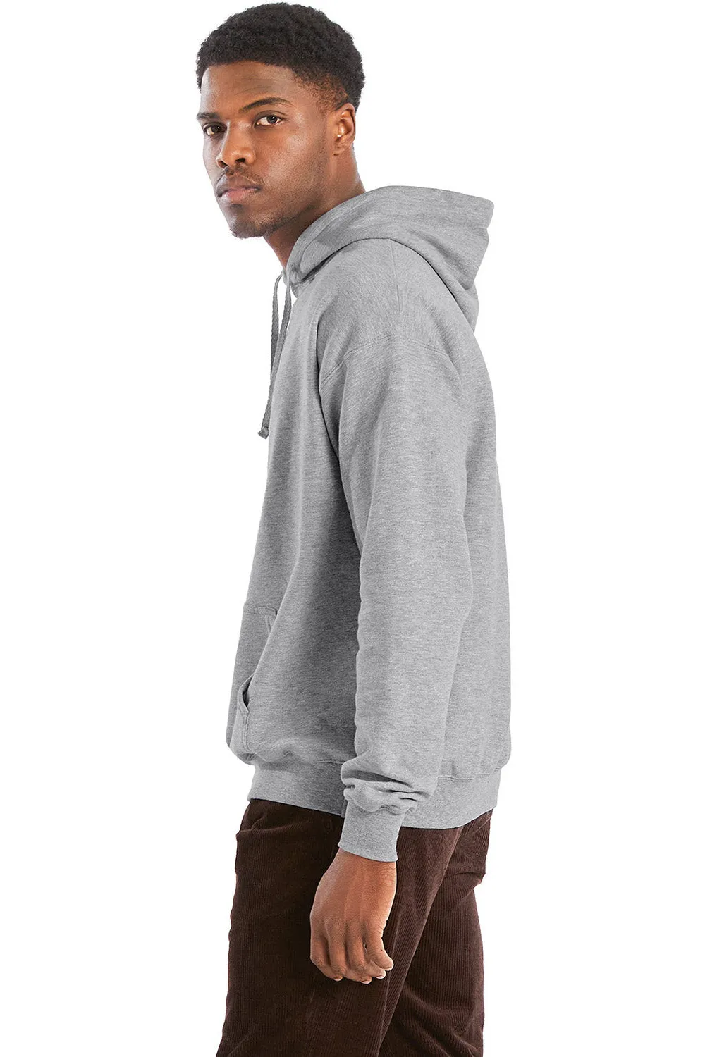 Hanes Mens Perfect Sweats Hooded Sweatshirt Hoodie w/ Pouch Pocket - Light Steel Grey