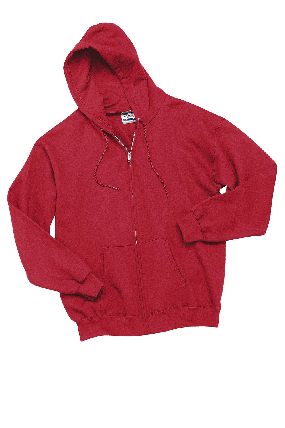 Hanes Mens Ultimate Cotton PrintPro XP Pill Resistant Full Zip Hooded Sweatshirt Hoodie w/ Pockets - Deep Red