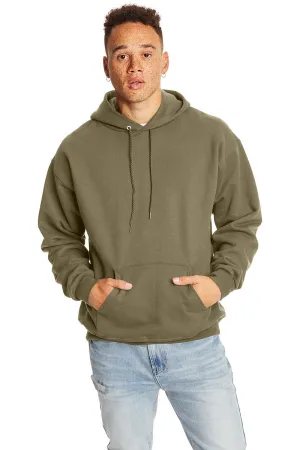 Hanes Mens Ultimate Cotton PrintPro XP Pill Resistant Hooded Sweatshirt Hoodie w/ Pouch Pocket - Oregano