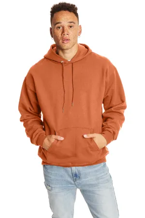 Hanes Mens Ultimate Cotton PrintPro XP Pill Resistant Hooded Sweatshirt Hoodie w/ Pouch Pocket - Pumpkin Orange