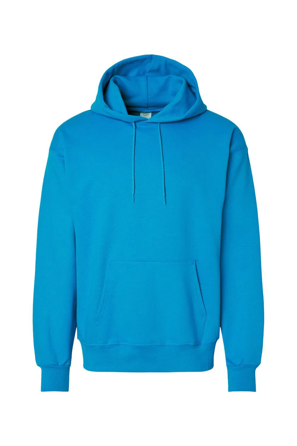 Hanes Mens Ultimate Cotton PrintPro XP Pill Resistant Hooded Sweatshirt Hoodie w/ Pouch Pocket - Teal Blue