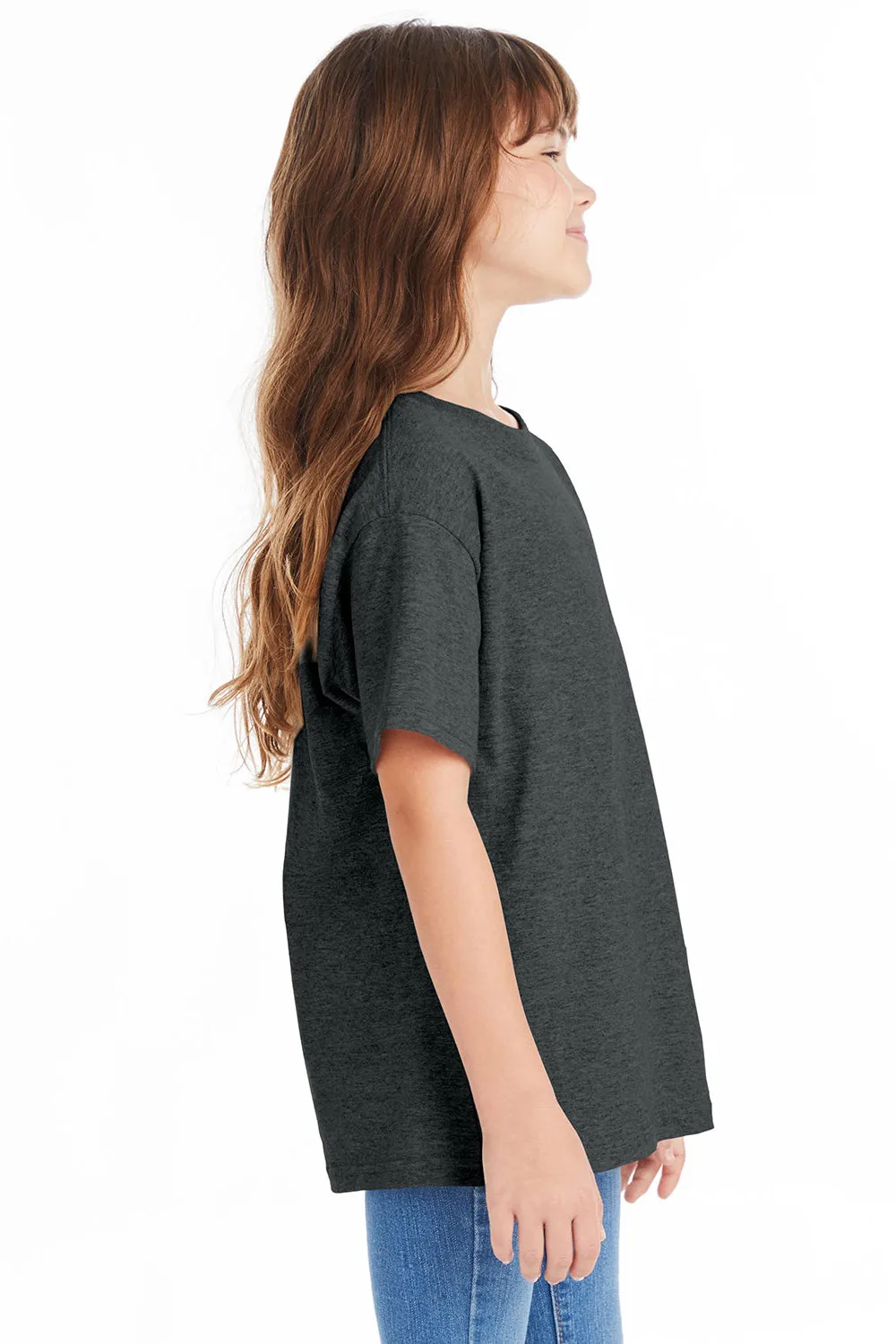 Hanes Youth ComfortSoft Short Sleeve Crewneck T-Shirt - Heather Charcoal Grey