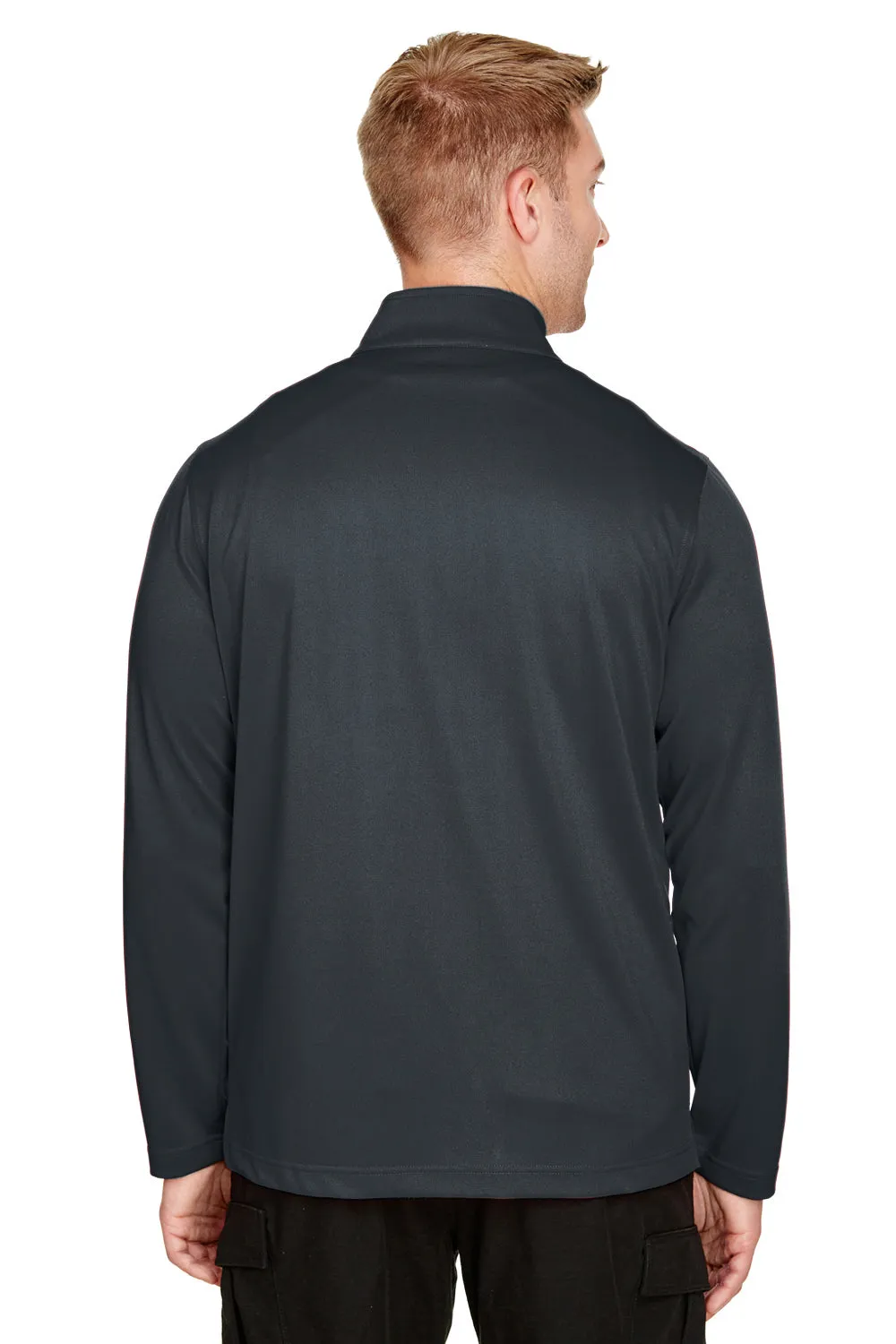Harriton Mens Advantage Performance Moisture Wicking 1/4 Zip Sweatshirt - Dark Charcoal Grey