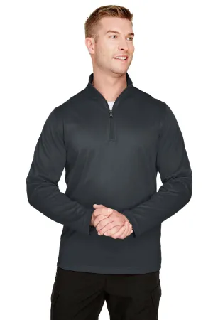 Harriton Mens Advantage Performance Moisture Wicking 1/4 Zip Sweatshirt - Dark Charcoal Grey