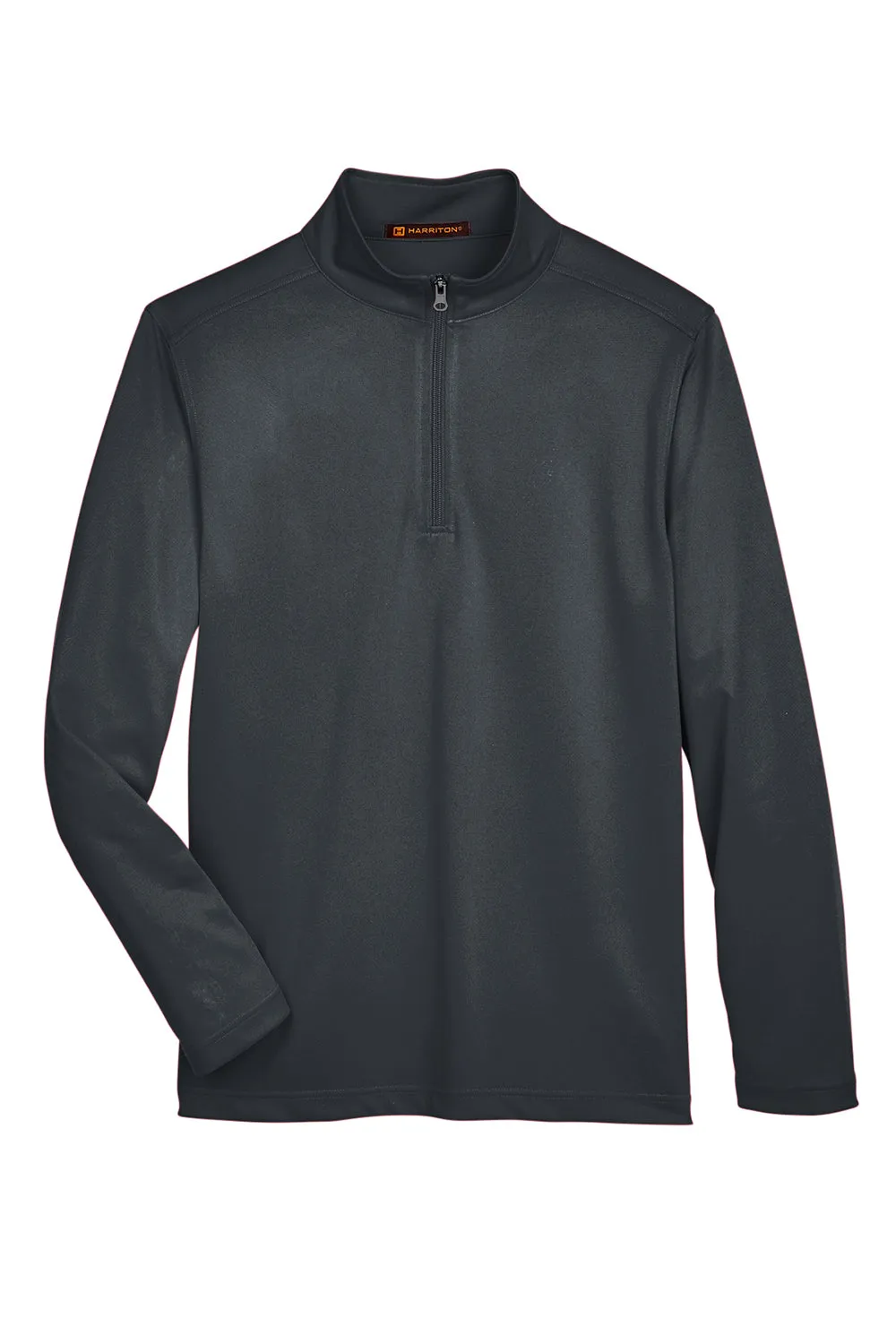 Harriton Mens Advantage Performance Moisture Wicking 1/4 Zip Sweatshirt - Dark Charcoal Grey
