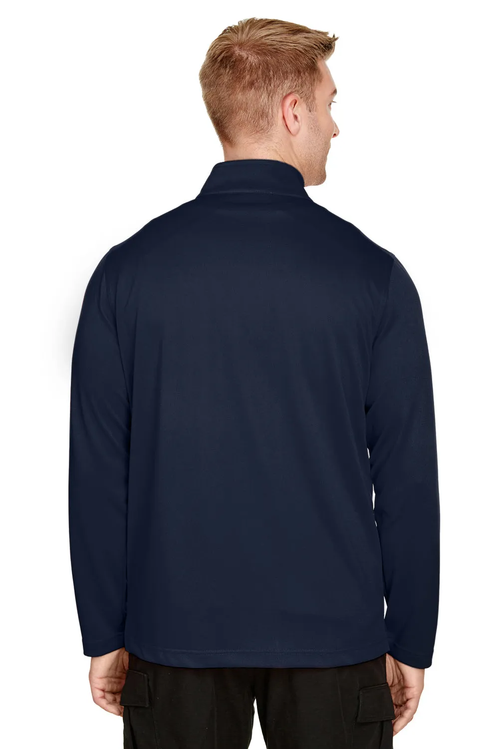 Harriton Mens Advantage Performance Moisture Wicking 1/4 Zip Sweatshirt - Dark Navy Blue