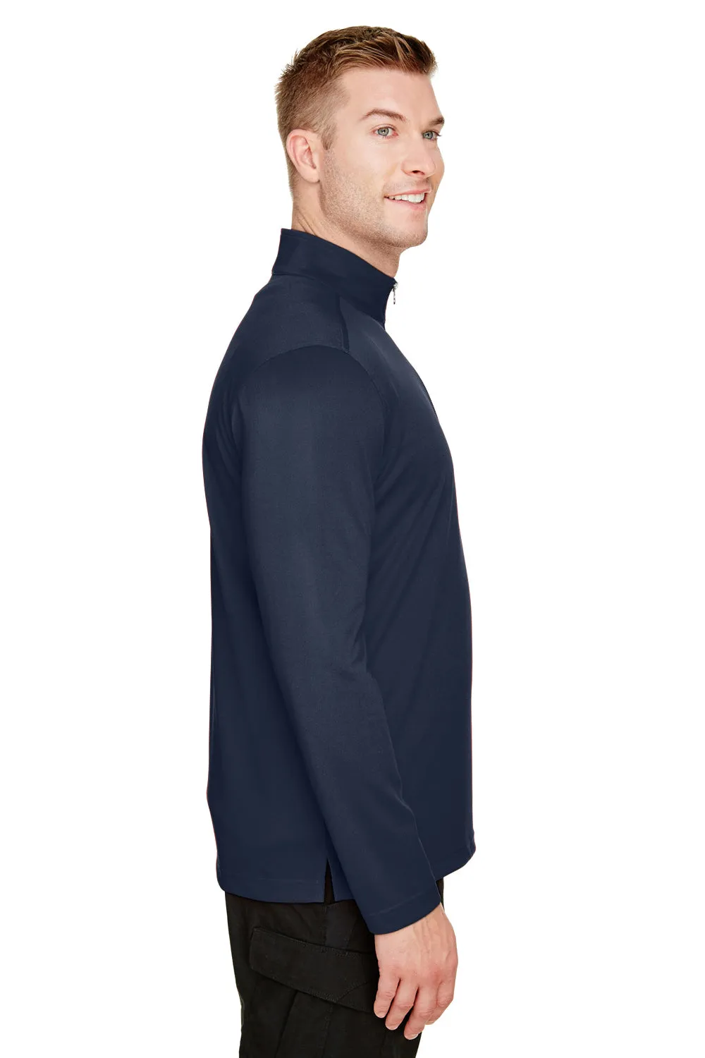 Harriton Mens Advantage Performance Moisture Wicking 1/4 Zip Sweatshirt - Dark Navy Blue