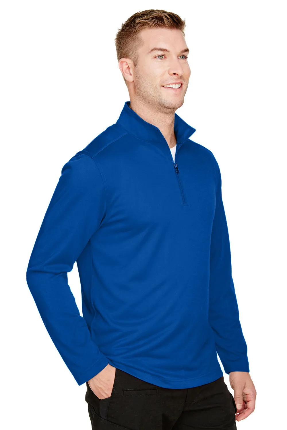 Harriton Mens Advantage Performance Moisture Wicking 1/4 Zip Sweatshirt - True Royal Blue