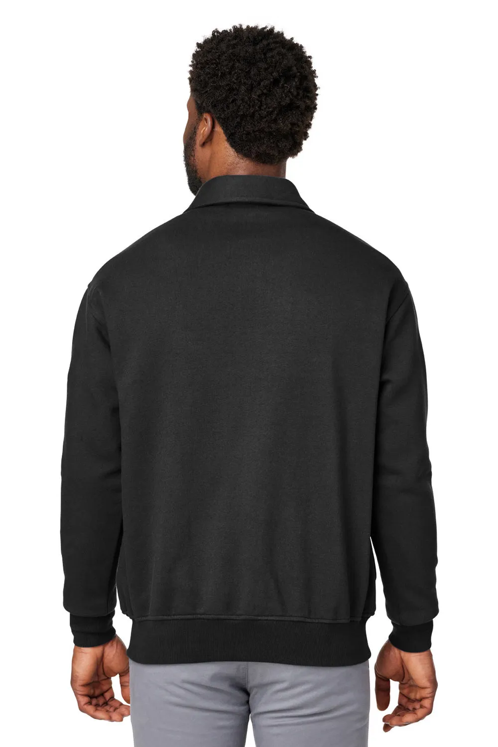 Harriton Mens Climabloc Water Resistant 1/4 Zip Sweatshirt w/ Pocket - Black