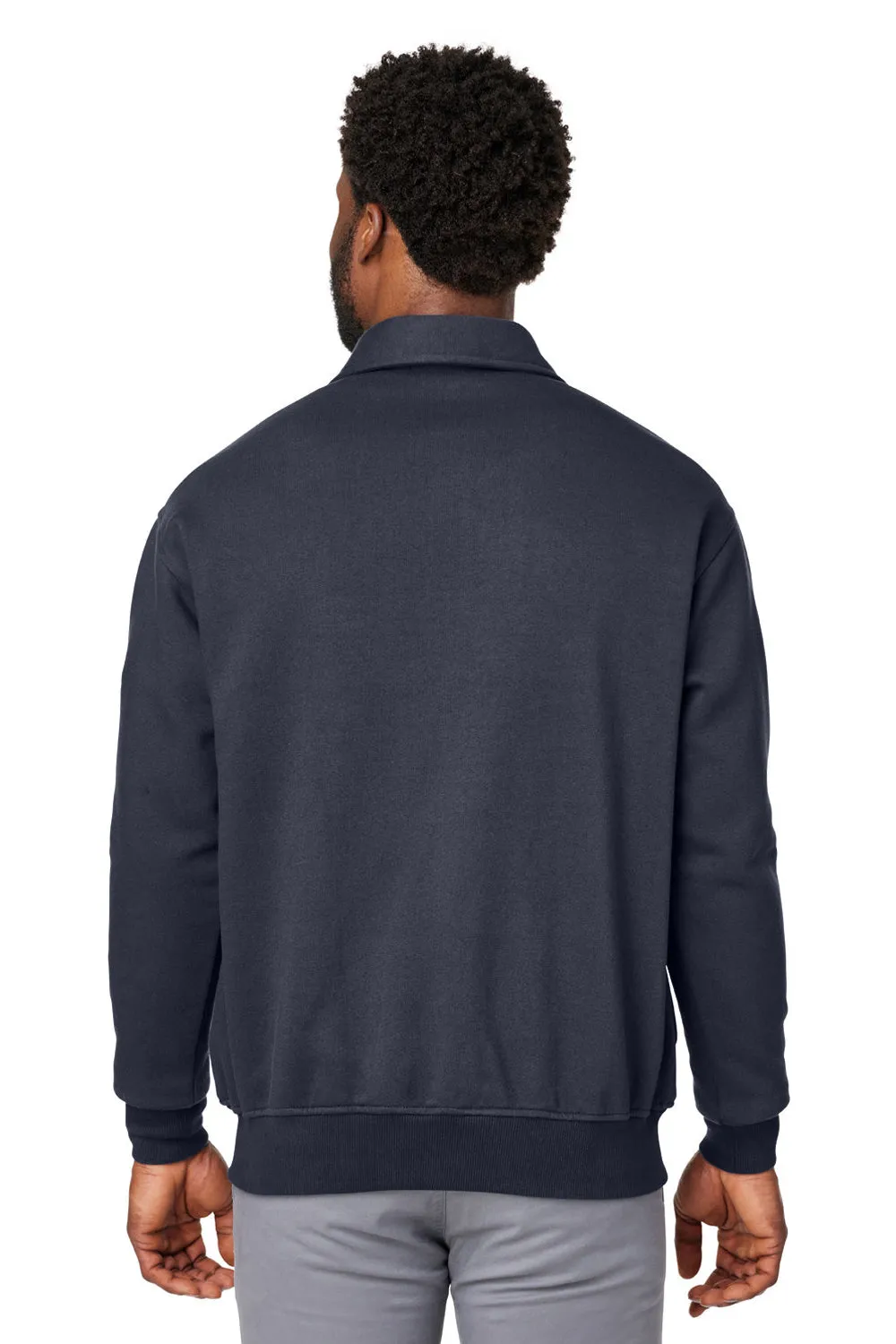 Harriton Mens Climabloc Water Resistant 1/4 Zip Sweatshirt w/ Pocket - Dark Navy Blue