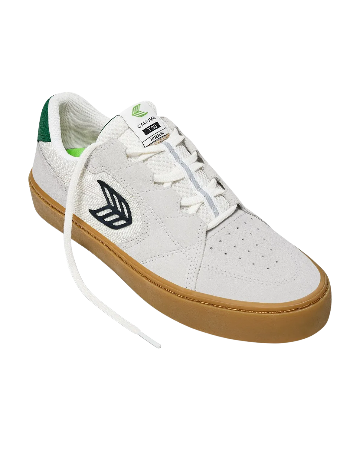 Hoefler T20 Pro Shoes in Smoke White Gum, Green & Black