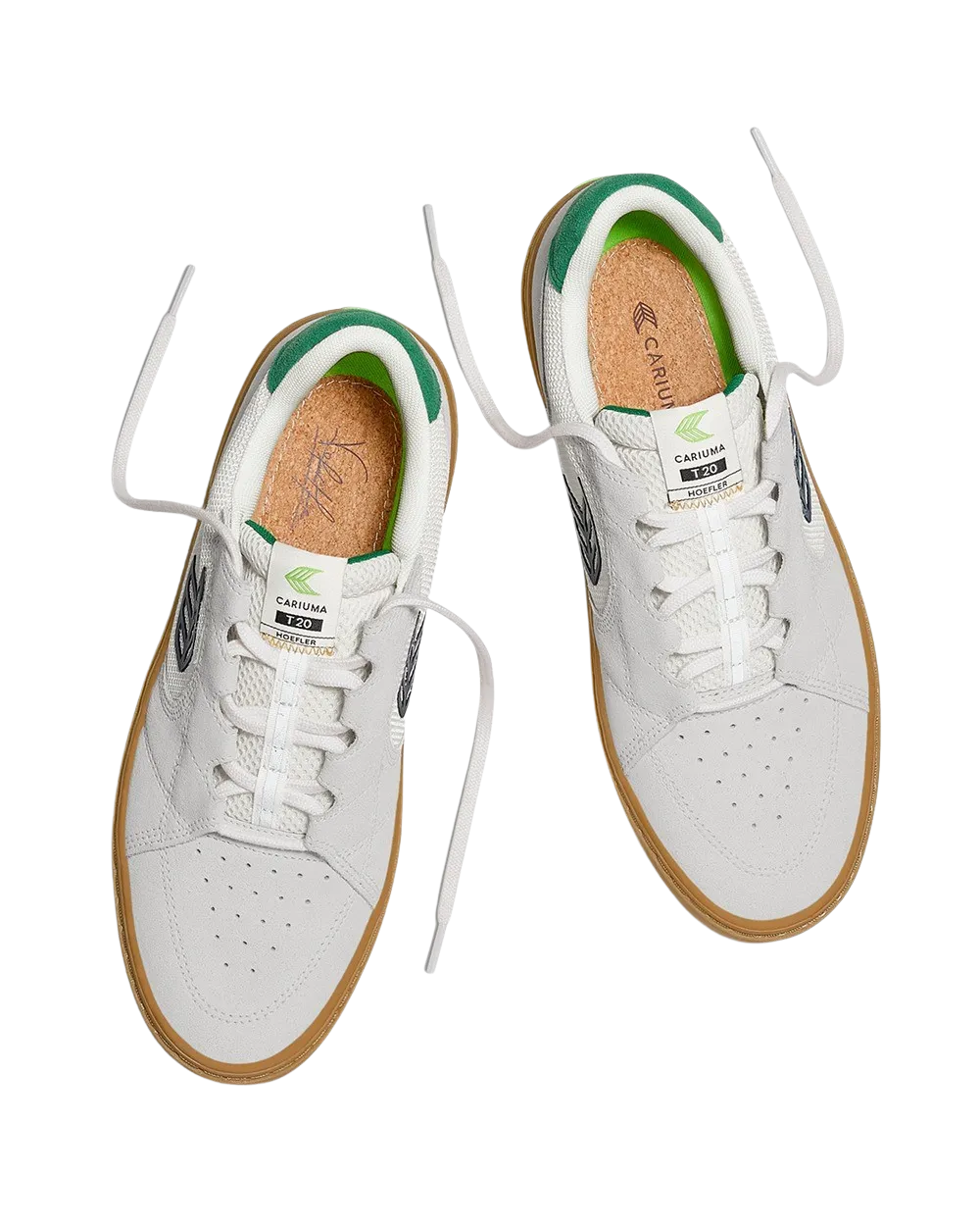 Hoefler T20 Pro Shoes in Smoke White Gum, Green & Black