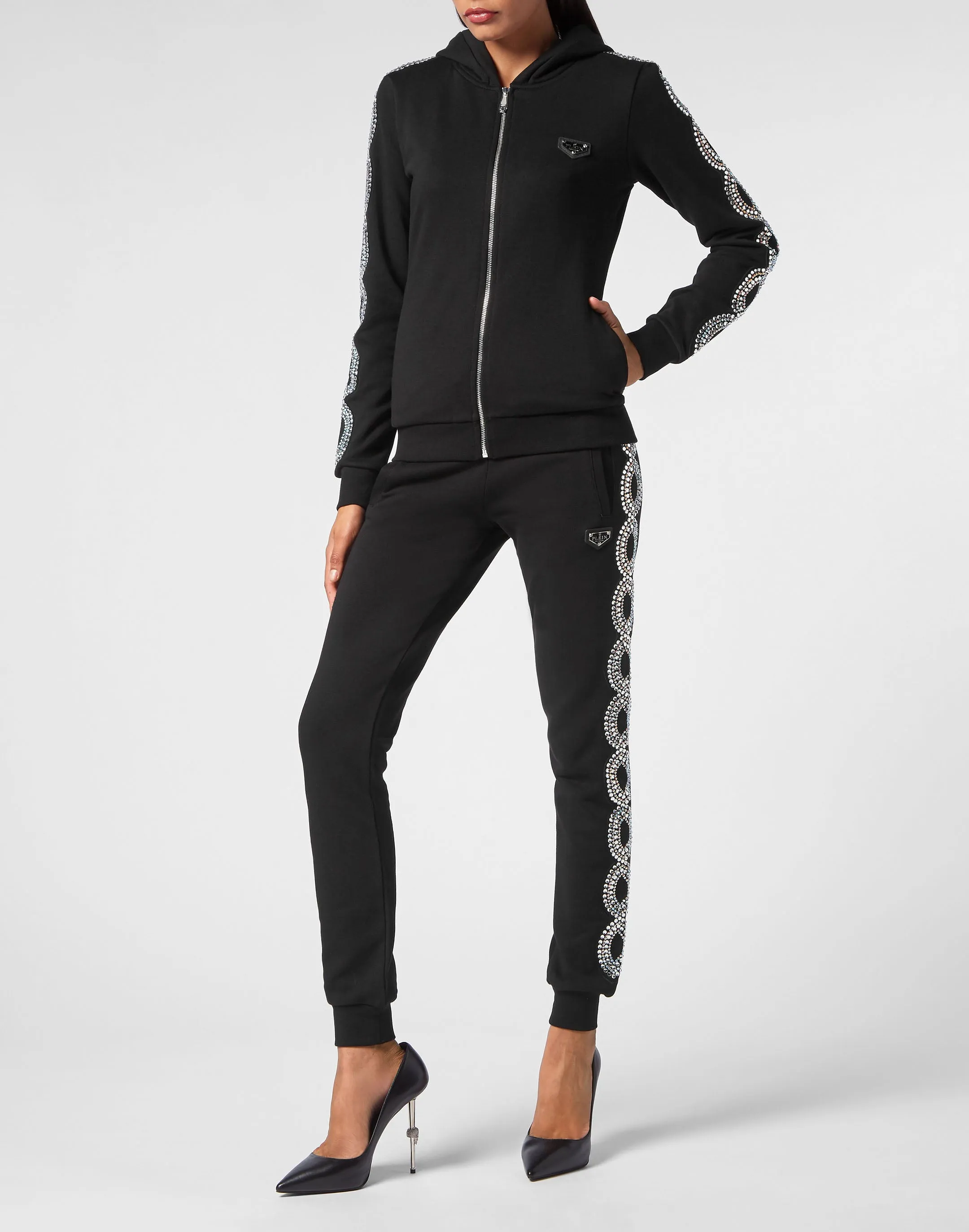 Hoodie sweatshirt Full Zip Crystal Cable