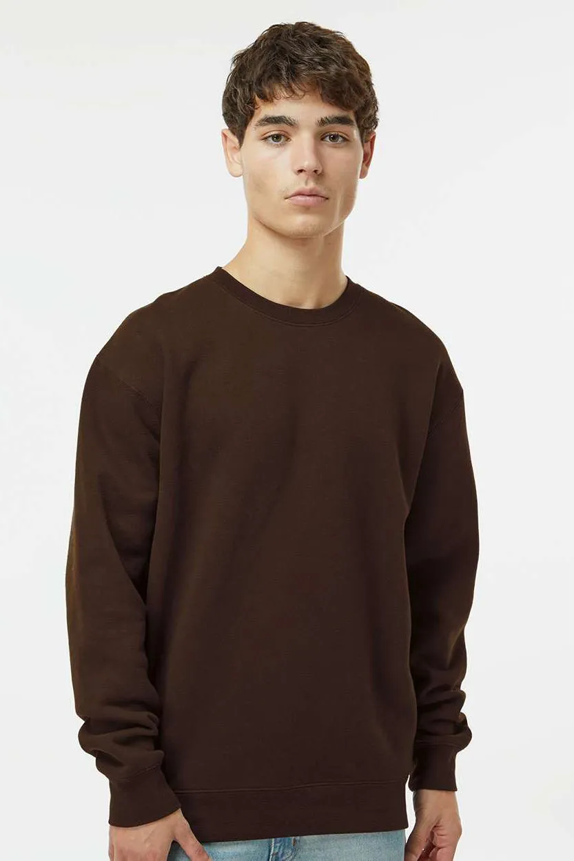 Independent Trading Company Mens Crewneck Sweatshirt - Brown