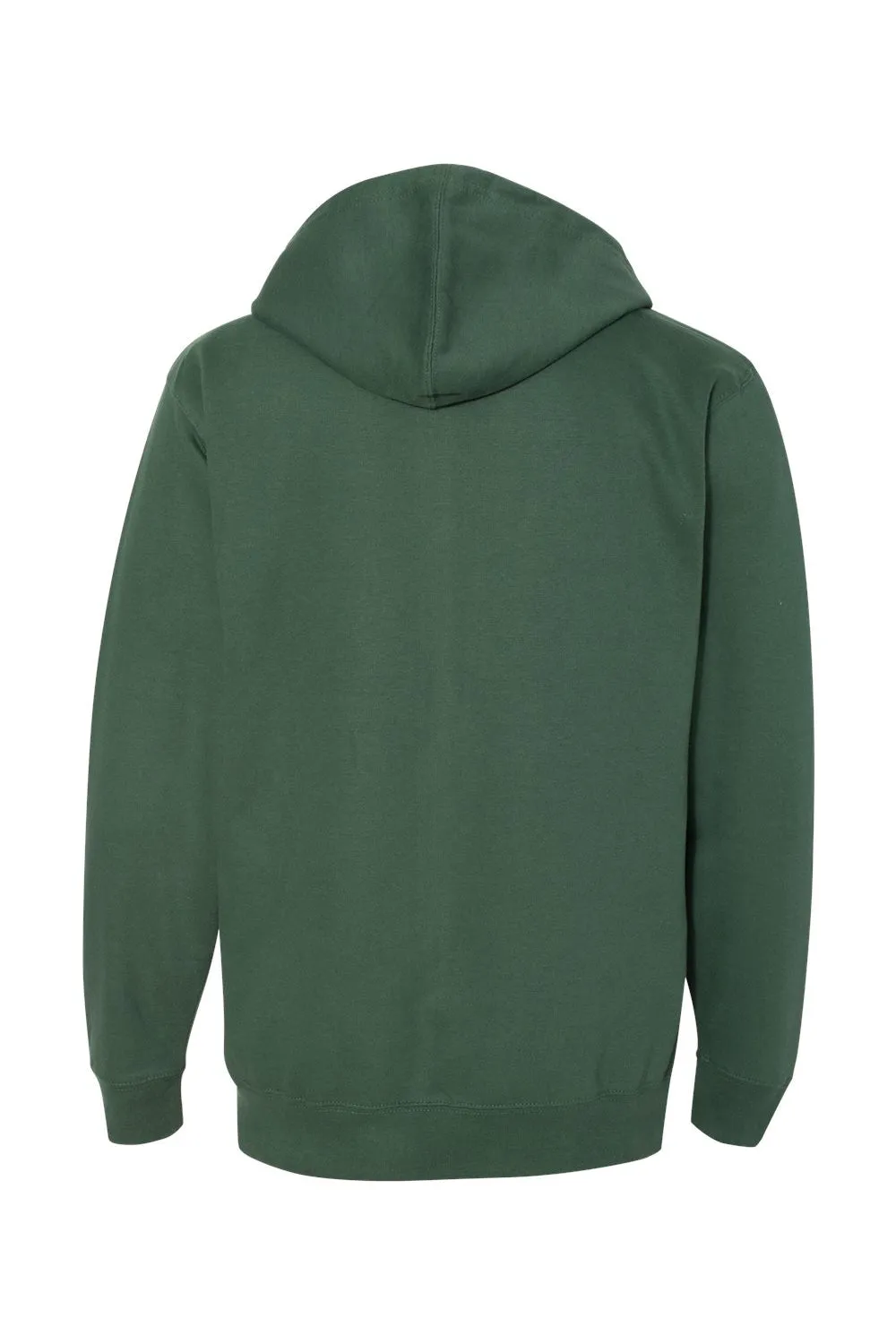 Independent Trading Company Mens Full Zip Hooded Sweatshirt Hoodie w/ Pockets - Alpine Green