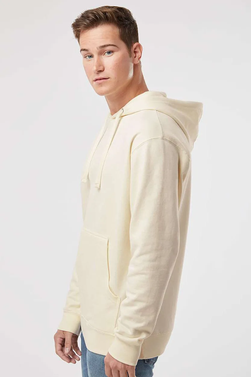 Independent Trading Company Mens Hooded Sweatshirt Hoodie w/ Pouch Pocket - Bone