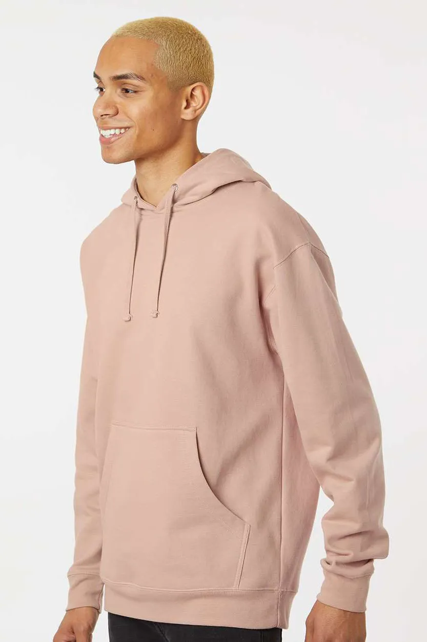 Independent Trading Company Mens Hooded Sweatshirt Hoodie w/ Pouch Pocket - Dusty Pink