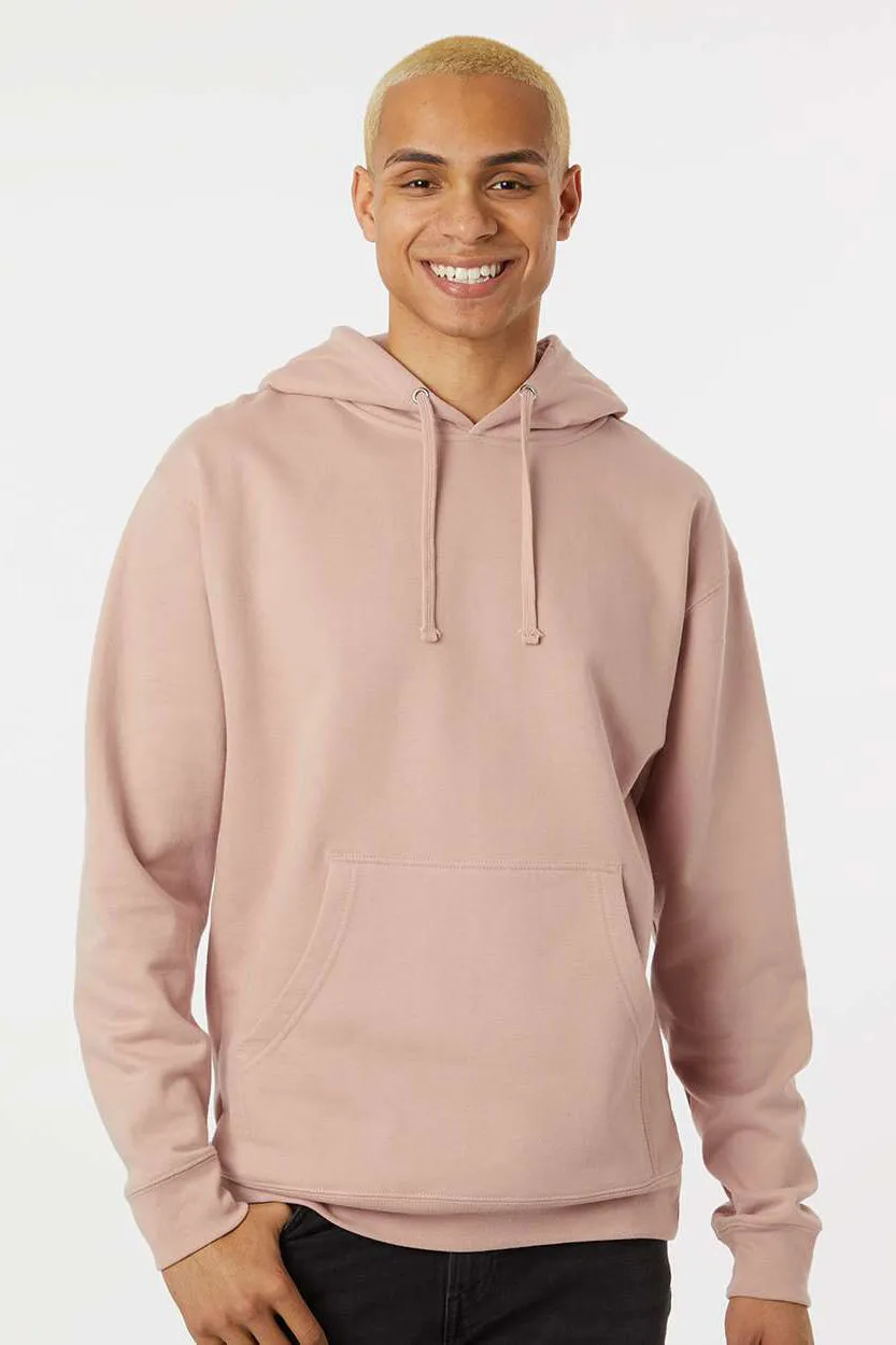 Independent Trading Company Mens Hooded Sweatshirt Hoodie w/ Pouch Pocket - Dusty Pink