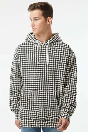 Independent Trading Company Mens Hooded Sweatshirt Hoodie w/ Pouch Pocket - Houndstooth