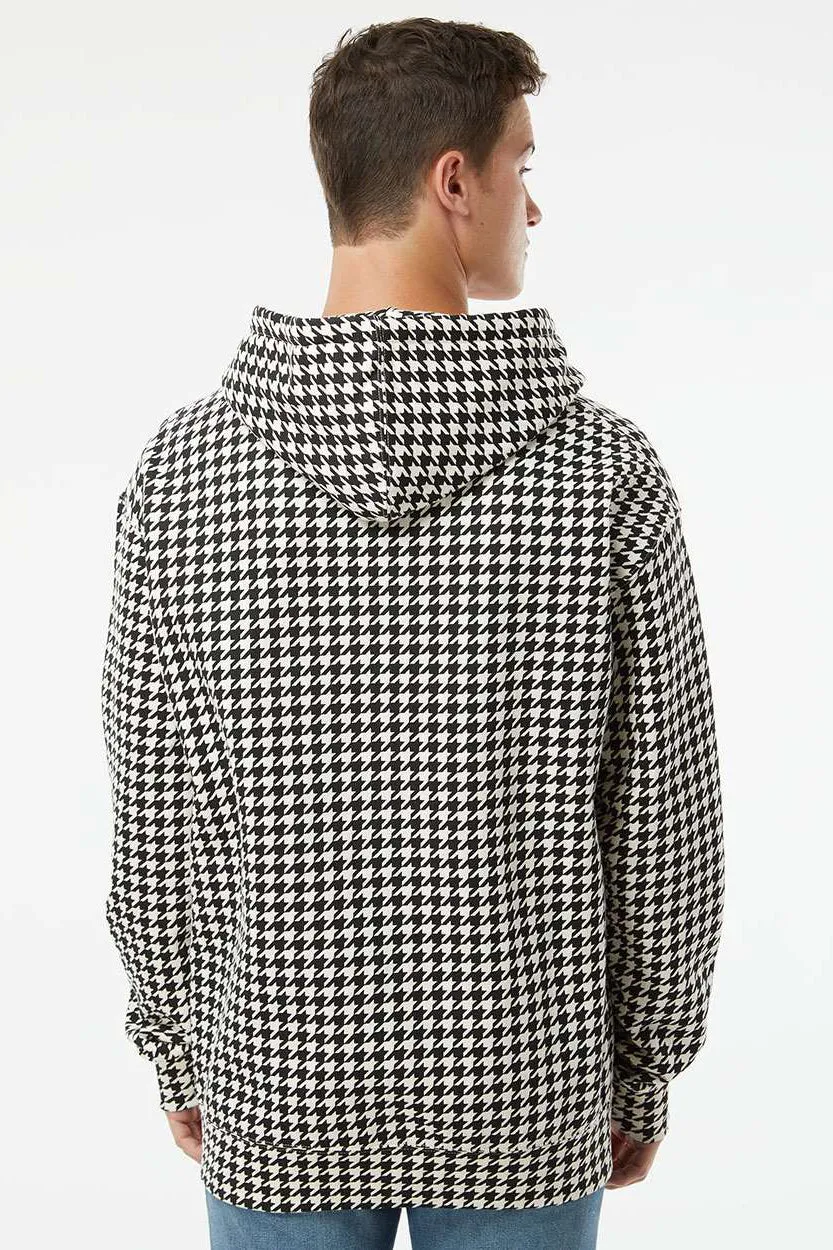 Independent Trading Company Mens Hooded Sweatshirt Hoodie w/ Pouch Pocket - Houndstooth