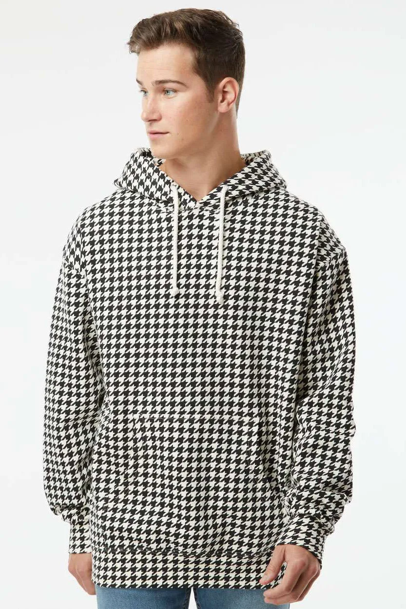 Independent Trading Company Mens Hooded Sweatshirt Hoodie w/ Pouch Pocket - Houndstooth