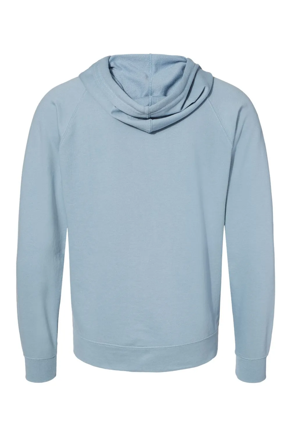 Independent Trading Company Mens Icon Loopback Terry Full Zip Hooded Sweatshirt Hoodie w/ Pockets - Misty Blue