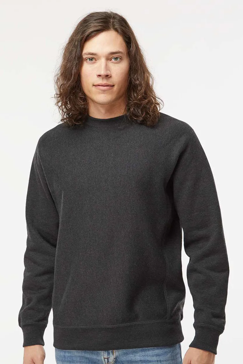 Independent Trading Company Mens Legend Crewneck Sweatshirt - Heather Charcoal Grey