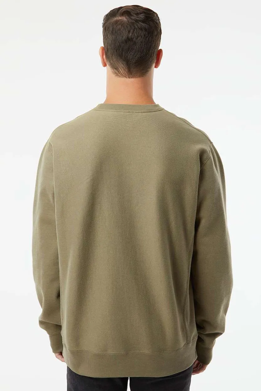 Independent Trading Company Mens Legend Crewneck Sweatshirt - Olive Green