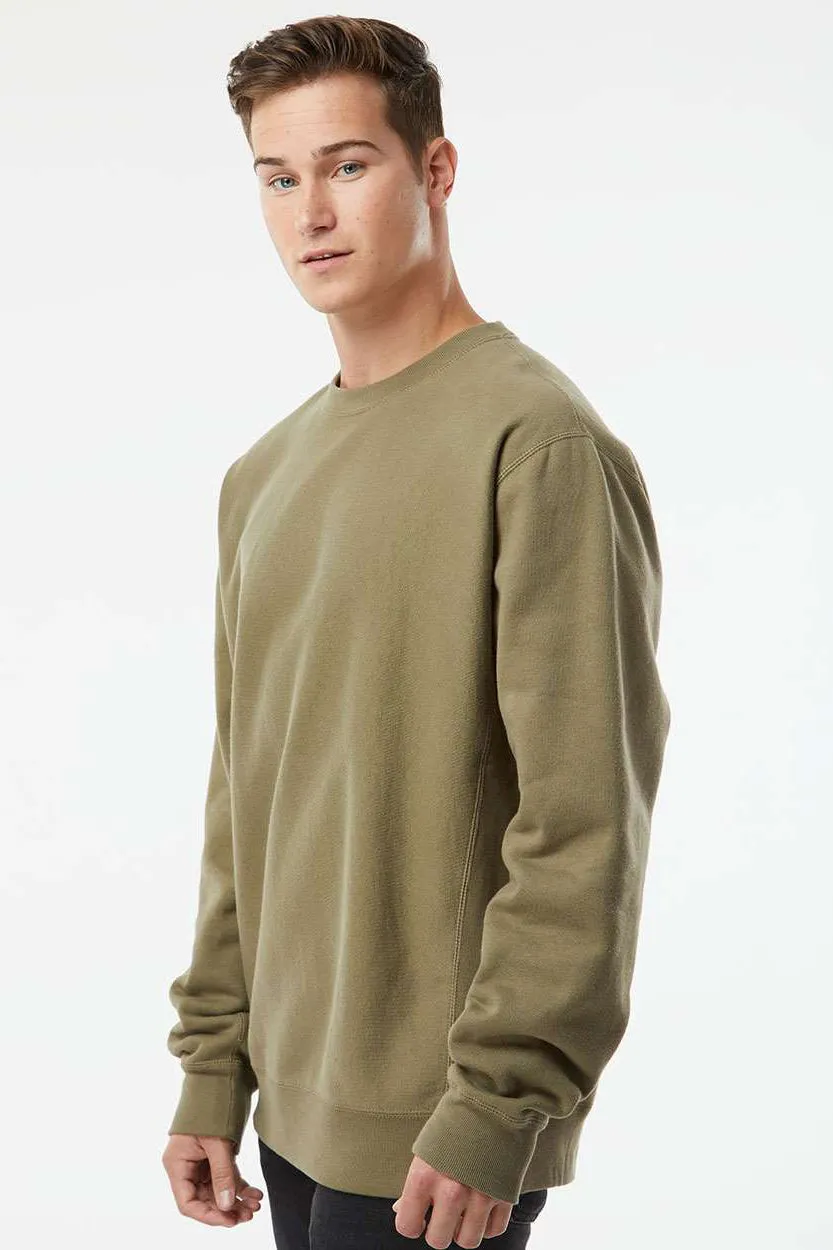 Independent Trading Company Mens Legend Crewneck Sweatshirt - Olive Green