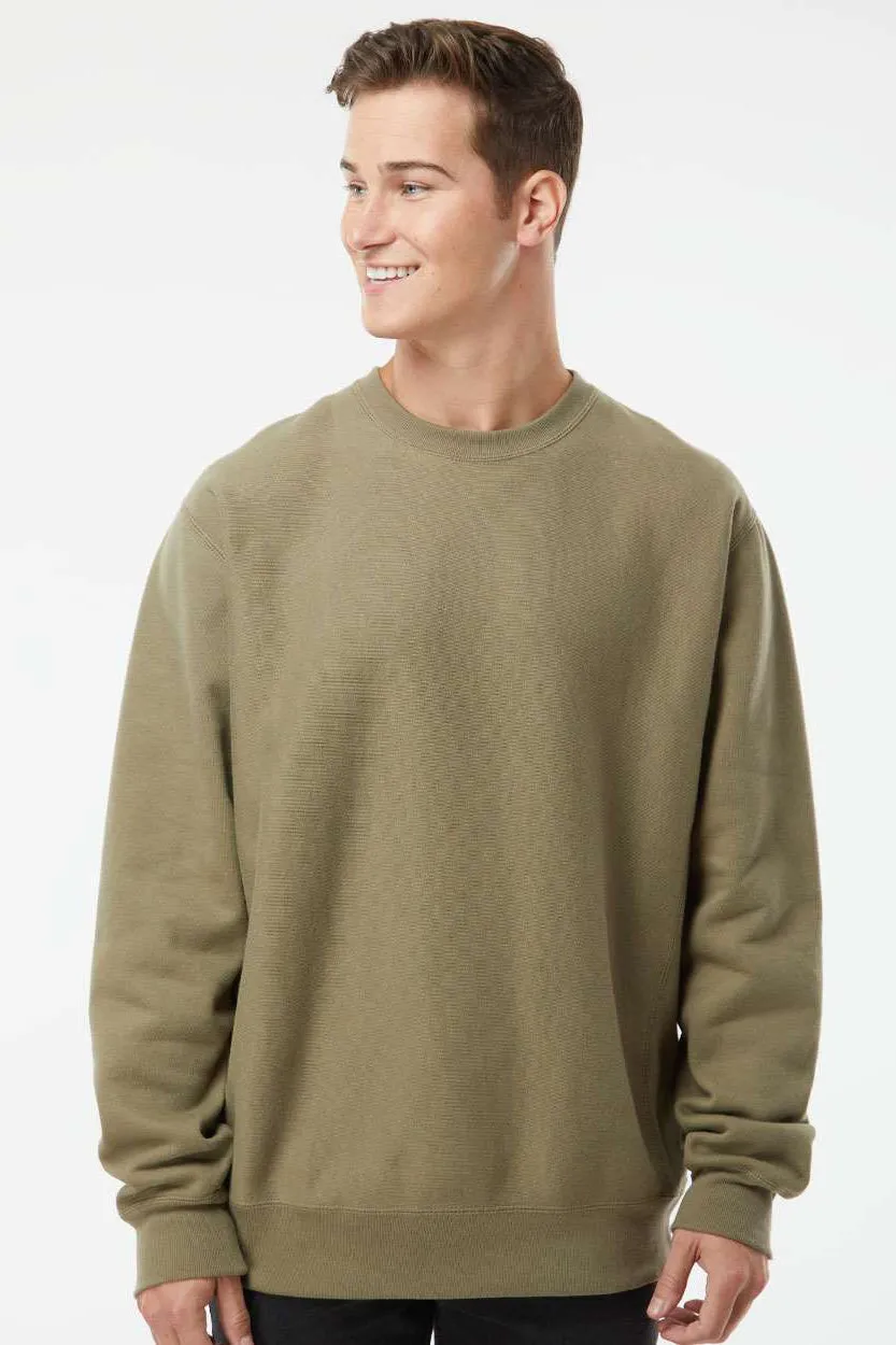 Independent Trading Company Mens Legend Crewneck Sweatshirt - Olive Green