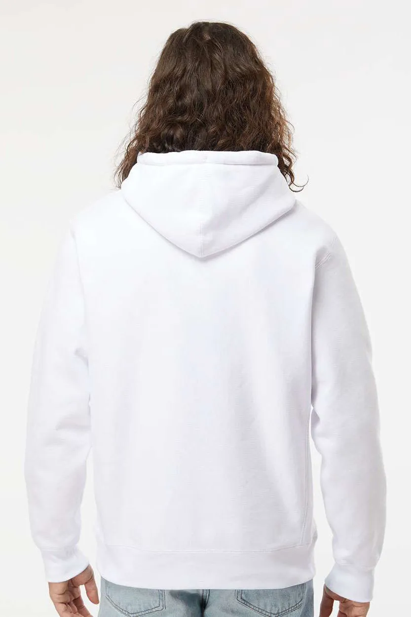 Independent Trading Company Mens Legend Hooded Sweatshirt Hoodie w/ Pouch Pocket - White