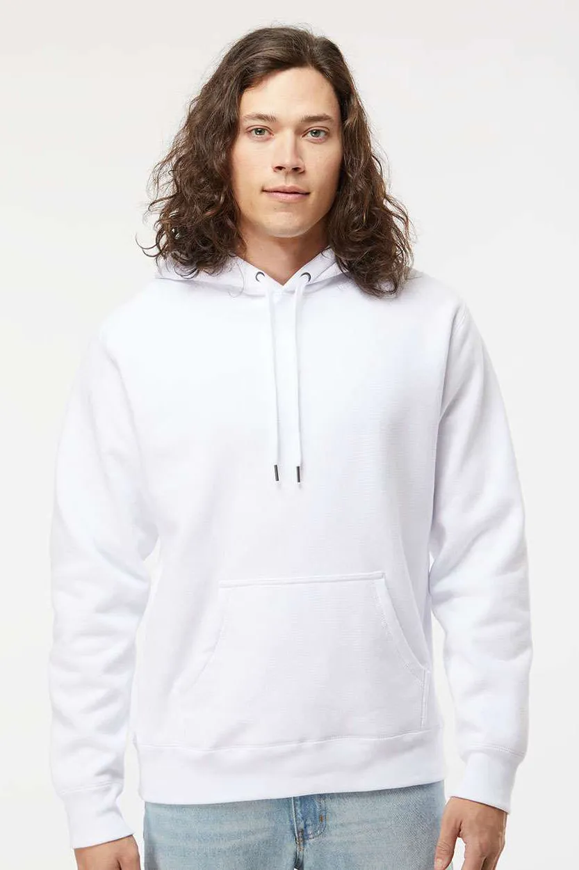 Independent Trading Company Mens Legend Hooded Sweatshirt Hoodie w/ Pouch Pocket - White