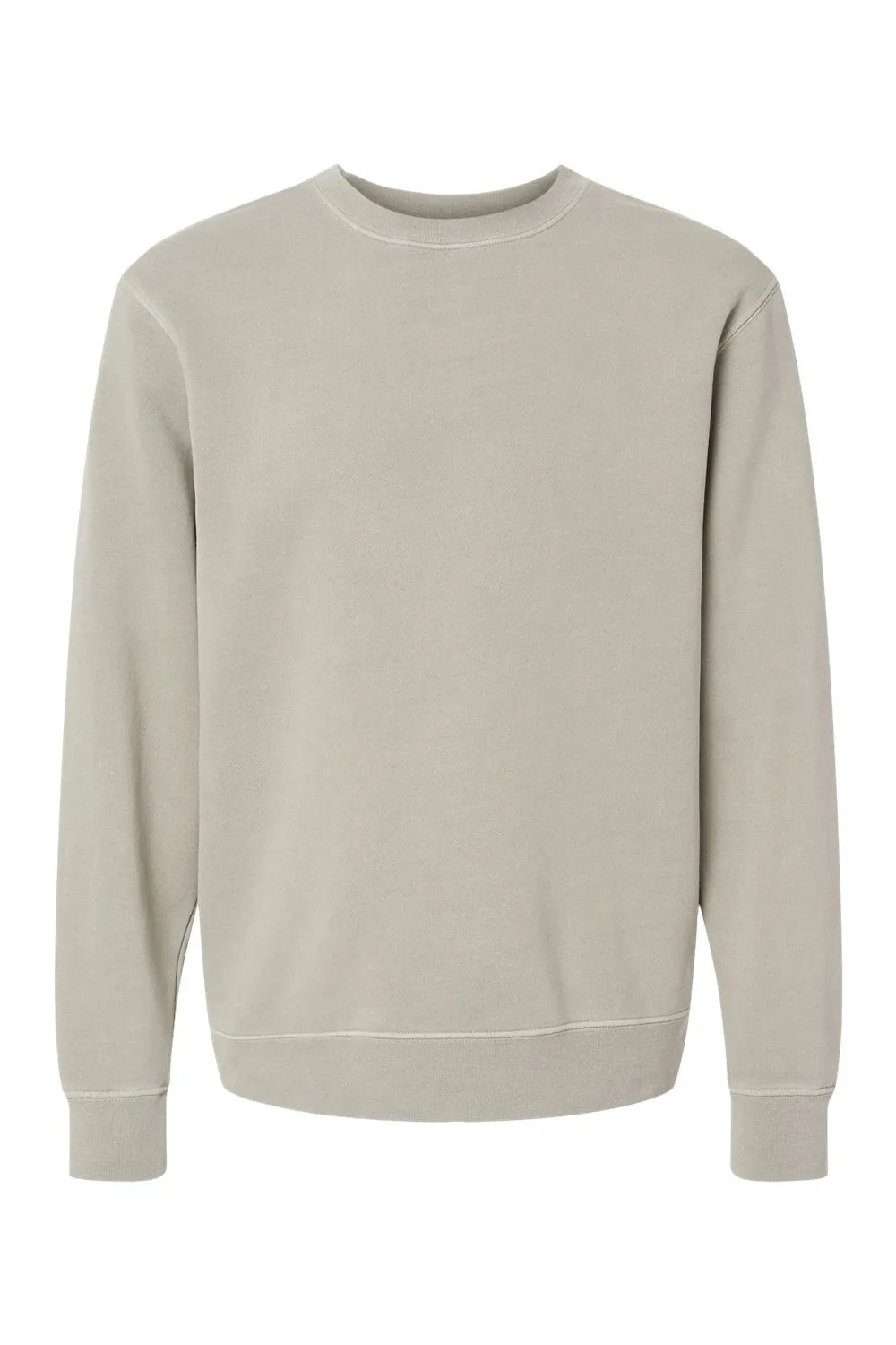 Independent Trading Company Mens Pigment Dyed Crewneck Sweatshirt - Cement Grey